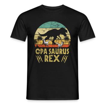 Opa Opasaurus Vatertag Vintage Retro Dinosaurier - Männer T-Shirt - Schwarz - Vorne - AI Model Male 178 light (178cm)