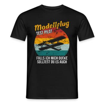Modellflug Testpilot Modellflugzeug Vintage - Männer T-Shirt - Schwarz - Vorne - AI Model Male 178 light (178cm)