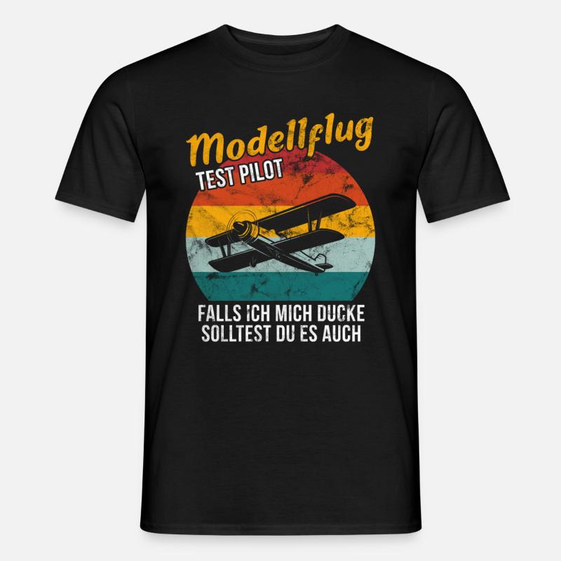 Modellflug Testpilot Vintage Retro - Männer T-Shirt - Schwarz