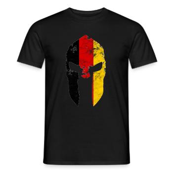 Sparta Gym drapeau allemand Helmet Spartan Germany - T-shirt homme - noir - Devant - AI Model Male 178 light (178cm)