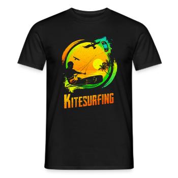Vintage KITE Surfer Kiten Kiteboarding Retro Kites - Männer T-Shirt - Schwarz - Vorne - AI Model Male 178 light (178cm)