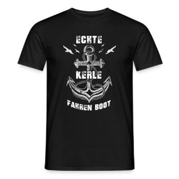 Echte Kerle Fahren Boot Geschenk - Männer T-Shirt - Schwarz - Vorne - AI Model Male 178 light (178cm)
