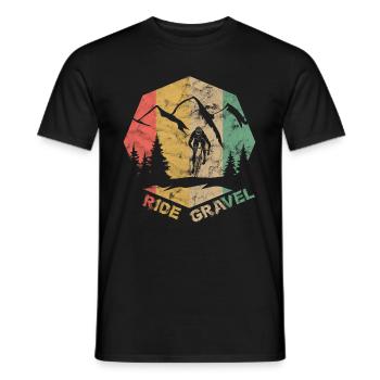 Vintage Gravel Bike Road Bike Ride Gravel Cyclocross - T-shirt homme - noir - Devant - AI Model Male 178 light (178cm)
