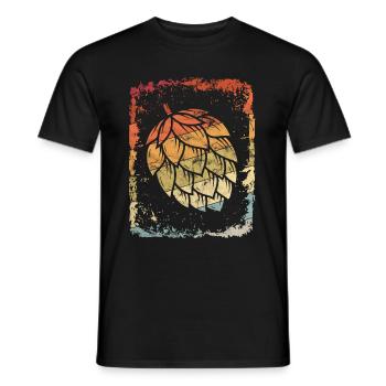 Hops Vintage Retro Craft Beer Lovers Brew - Men's T-Shirt - black - Front - AI Model Male 178 light (178cm)