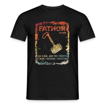 Cadeau de fête des pères FATHOR - T-shirt homme - noir - Devant - AI Model Male 178 light (178cm)