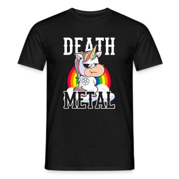 Einhorn Death Metal - Männer T-Shirt - Schwarz - Vorne - AI Model Male 178 light (178cm)