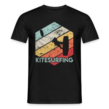 Kite surfing - Men's T-Shirt - black - Front - AI Model Male 178 light (178cm)