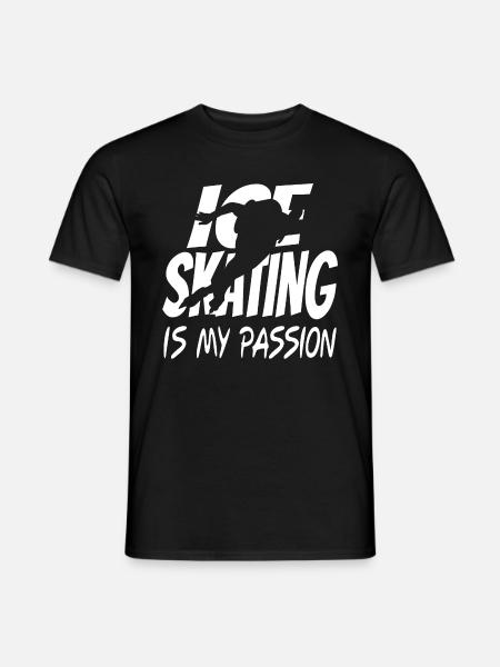Eislaufen Eisschnelllauf Wintersport Geschenk - Männer T-Shirt - Schwarz