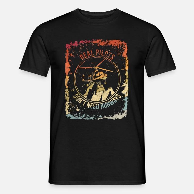 Helikopter Hubschrauber Pilot - Männer T-Shirt - Schwarz