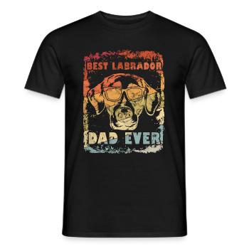 Vintage Best Labrador Dad Ever Geschenk Vatertag - Männer T-Shirt - Schwarz - Vorne - AI Model Male 178 light (178cm)
