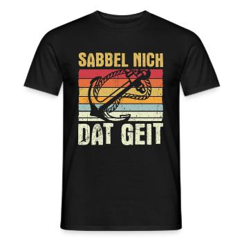 Retro Sabbel nich, Dat Geit! Spruch Geschenk Vinta - Männer T-Shirt - Schwarz - Vorne - AI Model Male 178 light (178cm)