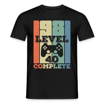 Niveau 40 Complete 1981 Anniversaire T-shirt cadeau - T-shirt homme - noir - Devant - AI Model Male 178 light (178cm)