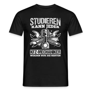 Studieren kann Jeder - KFZ- Mechaniker werden nur - Männer T-Shirt - Schwarz - Vorne - AI Model Male 178 light (178cm)