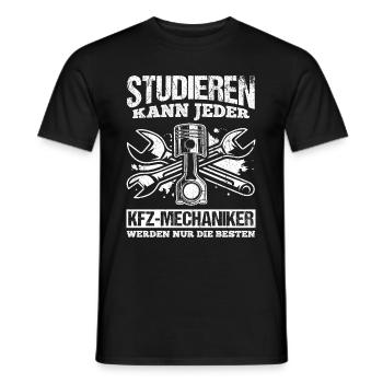 Studieren kann Jeder - KFZ- Mechaniker werden nur - Männer T-Shirt - Schwarz - Vorne - AI Model Male 178 light (178cm)