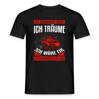 Hubschrauber Ich schnarche nicht - Helikopter Pilo - Männer T-Shirt - Schwarz - Vorne - AI Model Male 178 light (178cm)
