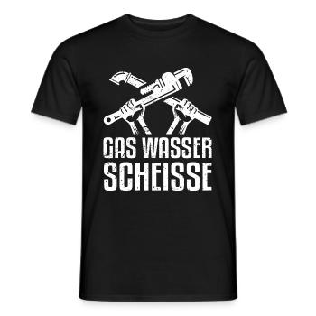 Gas Wasser Scheisse - Lustiges Klempner Geschenk - Männer T-Shirt - Schwarz - Vorne - AI Model Male 178 light (178cm)