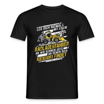 Radladerfahrer Leg dich niemals mit einem Radlader - Männer T-Shirt - Schwarz - Vorne - AI Model Male 178 light (178cm)
