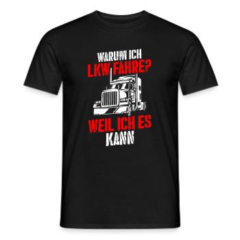 Warum Ich LKW Fahre Spruch Lastwagen Fernfahrer LK - Männer T-Shirt - Schwarz - Vorne - AI Model Male 178 light (178cm)