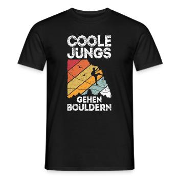 Coole Jungs gehen Bouldern - Klettern Geschenk Jun - Männer T-Shirt - Schwarz - Vorne - AI Model Male 178 light (178cm)