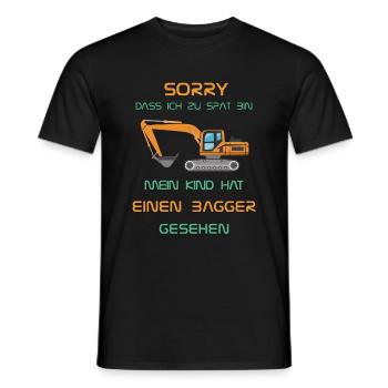 Sorry, mein Kind hat einen Bagger gesehen - Männer T-Shirt - Schwarz - Vorne - AI Model Male 178 light (178cm)