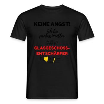 0.5er Glasgeschossentschärfer | Keine Angst | Bier - Männer T-Shirt - Schwarz - Vorne - AI Model Male 178 light (178cm)