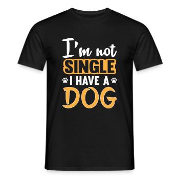 I am not Single I have a Dog - Men's T-Shirt - black - Front - AI Model Male 178 light (178cm)