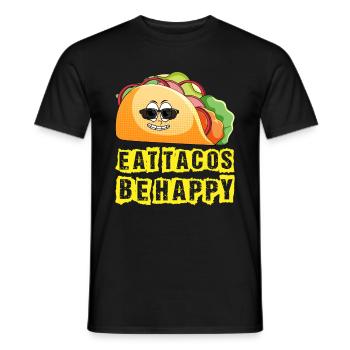 Eat Tacos be Happy - Männer T-Shirt - Schwarz - Vorne - AI Model Male 178 light (178cm)