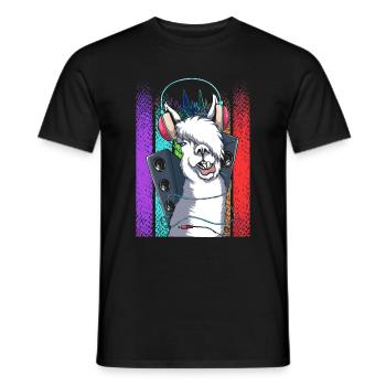 Lama - Männer T-Shirt - Schwarz - Vorne - AI Model Male 178 light (178cm)