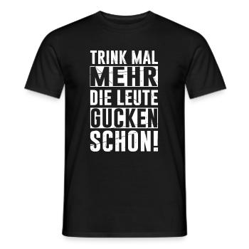 Trink mal mehr die Leute gucken schon! - Männer T-Shirt - Schwarz - Vorne - AI Model Male 178 light (178cm)
