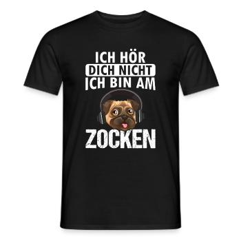 ich hör dich nicht ich bin am zocken - Männer T-Shirt - Schwarz - Vorne - AI Model Male 178 light (178cm)