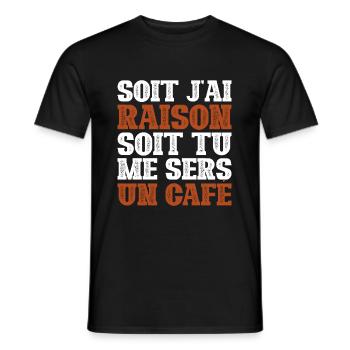 Humour Collègue Travail Café - T-shirt homme - noir - Devant - AI Model Male 178 light (178cm)