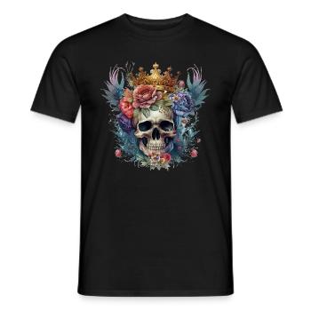 Crâne avec couronne - T-shirt homme - noir - Devant - AI Model Male 178 light (178cm)