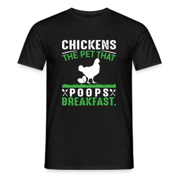 Poulets L’animal qui fait caca Petit déjeuner - T-shirt homme - noir - Devant - AI Model Male 178 light (178cm)