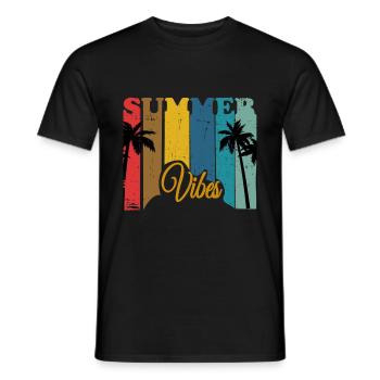 Summer Palme good vibes Retro - Men's T-Shirt - black - Front - AI Model Male 178 light (178cm)