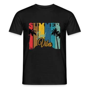 Summer Palme good vibes Retro 2 - Männer T-Shirt - Schwarz - Vorne - AI Model Male 178 light (178cm)