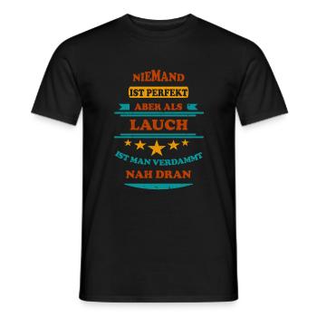 Niemand ist perfekt Lauch Retro - Männer T-Shirt - Schwarz - Vorne - AI Model Male 178 light (178cm)