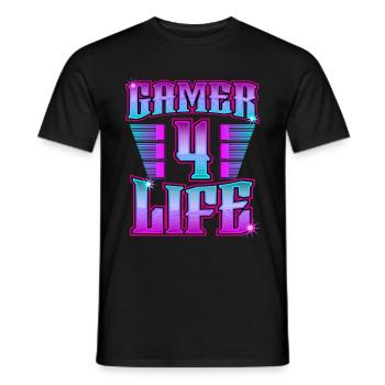 Gamer 4 Life Idée cadeau Gamer for Life - T-shirt homme - noir - Devant - AI Model Male 178 light (178cm)