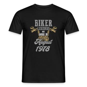 Motard motard né en 1978 - T-shirt homme - noir - Devant - AI Model Male 178 light (178cm)