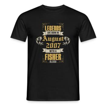 Les légendes de la pêche sont nées en 2007 - T-shirt homme - noir - Devant - AI Model Male 178 light (178cm)