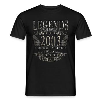 2003 Vintage Birthday Year of birth 2003 Gift - Men's T-Shirt - black - Front - AI Model Male 178 light (178cm)