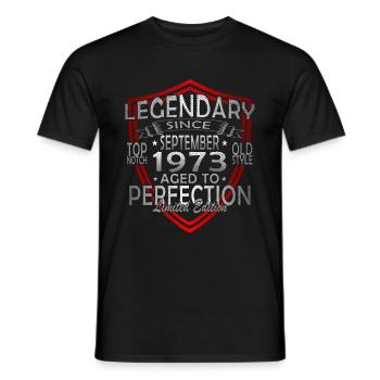 september 1973 Anniversary September 1973 September - Men's T-Shirt - black - Front - AI Model Male 178 light (178cm)