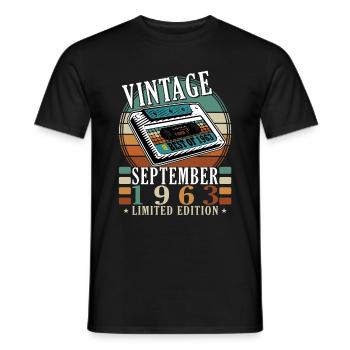 september 1963 Anniversary september 1963 september - Men's T-Shirt - black - Front - AI Model Male 178 light (178cm)