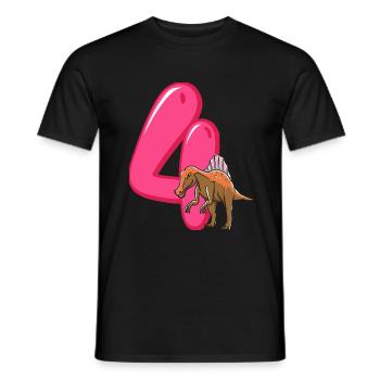 4 Anniversaire Dino Dinosaur Trex 4 ans Garçon - T-shirt homme - noir - Devant - AI Model Male 178 light (178cm)