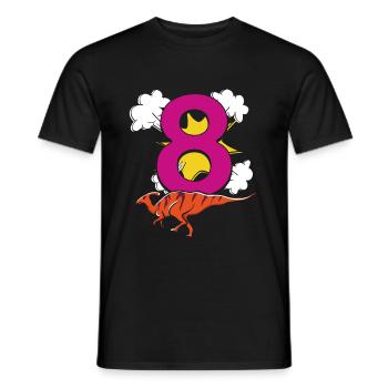 Wild 8 ans 8ème anniversaire Dino Dinosaur Trex - T-shirt homme - noir - Devant - AI Model Male 178 light (178cm)