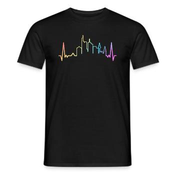 Francfort, Hesse, Allemagne, Francfort - T-shirt homme - noir - Devant - AI Model Male 178 light (178cm)