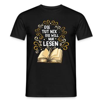 Buch Lesen Bücher Buch Nerd Bücherwurm - Männer T-Shirt - Schwarz - Vorne - AI Model Male 178 light (178cm)