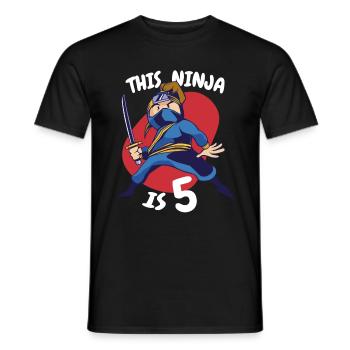 Cadeau 5 ans anniversaire garçon ou fille - T-shirt homme - noir - Devant - AI Model Male 178 light (178cm)