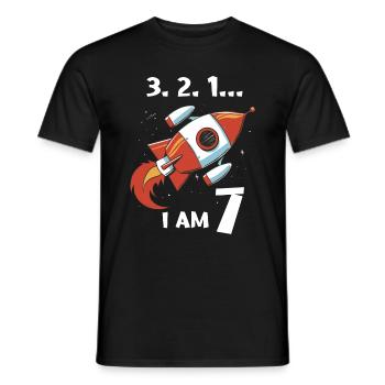 Cadeau 7 ans anniversaire garçon ou fille - T-shirt homme - noir - Devant - AI Model Male 178 light (178cm)