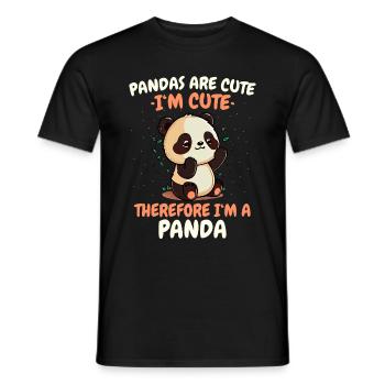 Pandabär Panda Tier Pandas - Männer T-Shirt - Schwarz - Vorne - AI Model Male 178 light (178cm)