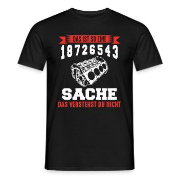 V8 Motor 8 Zylinder Hubraum Auto Tuning Tuner - Männer T-Shirt - Schwarz - Vorne - AI Model Male 178 light (178cm)